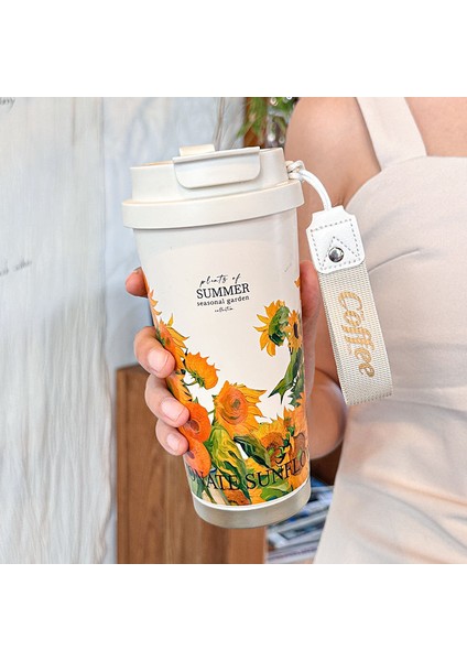 500ML Paslanmaz Çelik Çift Duvar Vakum Yalıtımlı Seyahat Fincanı (Yurt Dışından)