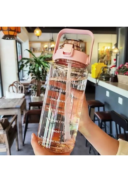 2l Spor Suyu Bottle Büyük Kapacitet Plastik Suyu Kupası Taşınabilir Su Bottlesi Dışarı Spor Fitness Kettle Zaman Marketçisi (Yurt Dışından) modelleri