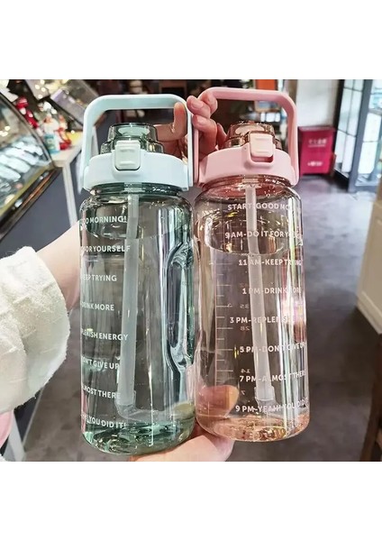 2l Spor Suyu Bottle Büyük Kapacitet Plastik Suyu Kupası Taşınabilir Su Bottlesi Dışarı Spor Fitness Kettle Zaman Marketçisi (Yurt Dışından) fırsatları
