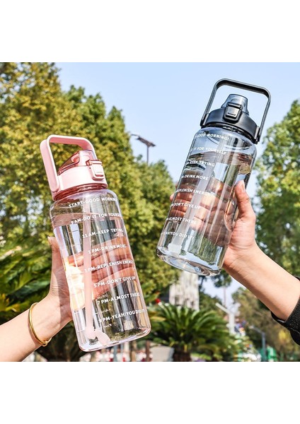 2l Spor Suyu Bottle Büyük Kapacitet Plastik Suyu Kupası Taşınabilir Su Bottlesi Dışarı Spor Fitness Kettle Zaman Marketçisi (Yurt Dışından) indirimleri