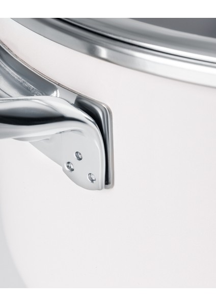 Titanyum Emaye Derin Tencere - Beyaz - 22 cm fiyatları