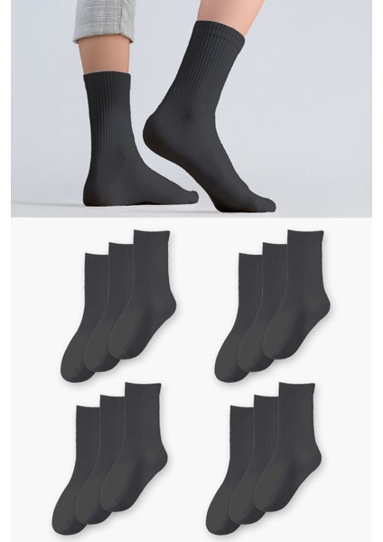 12 Çift Düz Tenis Çorap Unisex , Erkek , Kadın Tenis Çorap