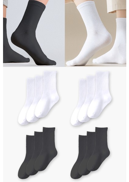 12 Çift Düz Tenis Çorap Unisex , Erkek , Kadın Tenis Çorap