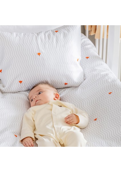 Cool Fox %100 Pamuk Saten, Nakışlı Bebek Nevresim Takımı