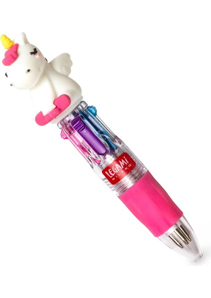 - Mini Tükenmez Kalem, 4 Renk, Mini Magic Rainbow, 2,3 x 10 Cm, Mürekkep 4 Renk, Yeşil, Açık Mavi, Mor, Pembe, Uç 1 Mm, Ergonomik Silikon Sap