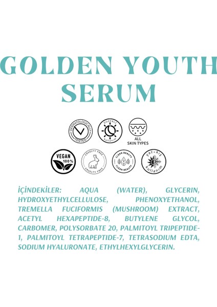 Hyaluronik Asit İçeren Anti-Aging Gençlik Serumu - Golden Youth Serum