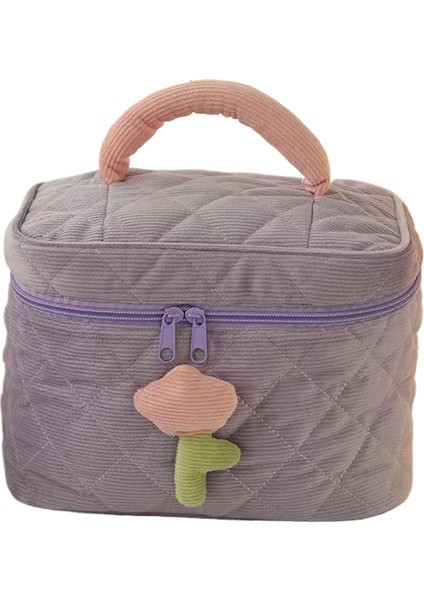 Büyük Kozmetik Çantası Kadife Sevimli Kozmetik Çantası Üst Düzey Sevimli Makyaj Çantası Taşınabilir Büyük Kapasiteli Kozmetik Saklama Çantası (Yurt Dışından)