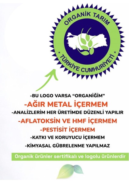 ORGANİK Kuru Fasulye Çalı 2,5 kg (PESTİSİT VE AFLATOKSİN ANALİZLİ)