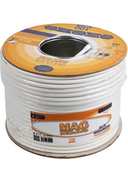 Mag Plus Rg6/u4 Trıshıeld 64 Tel Anten Kablosu (100 Metre) modelleri