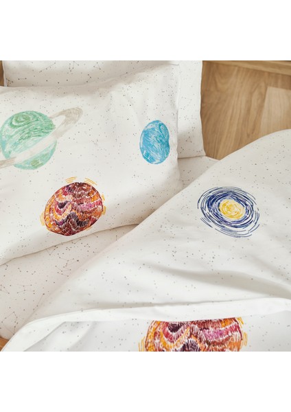 Space Planet White %100 Pamuk Saten Bebek Nevresim Takımı fiyatları