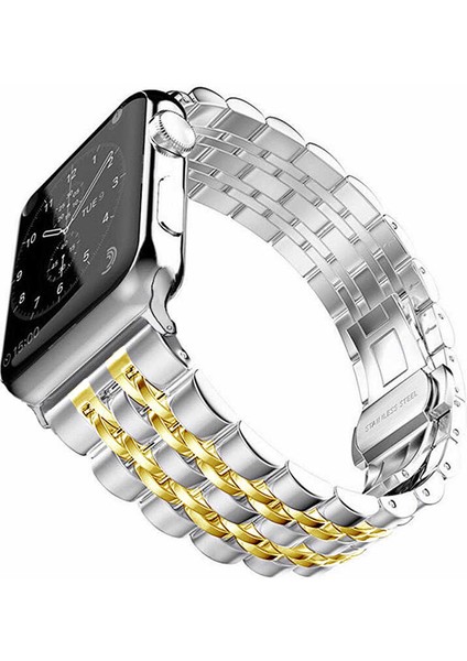 Watch Ultra 49MM Kordon Uyumlu Krd-14 Metal Strap Kayış - Gold