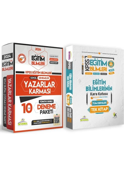 KPSS Eğitim Bilimleri KARAKUTU TEK KİTAP ve 10lu Yazarlar Karması Tamamı Çözümlü Deneme Paketi