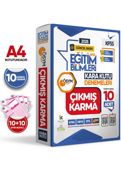 2025 KPSS EĞİTİM BİLİMLERİ ÖSYM Çıkmış Soru Karma Kara Kutu 10lu Paket Deneme Türkiye Geneli Çözümlü
