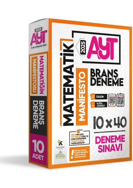 2025 YKS AYT Matematiğin Manifestosu BRANŞ Deneme Paketi 10lu Dijital Çözümlü