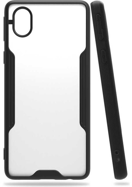 Galaxy A01 Core Kılıf Parfe Kapak-Siyah