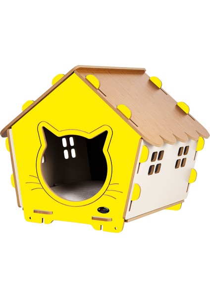 Patihomes Xl Kedi Evi Pencereli- Kedi Kulübesi Sarı fiyatları