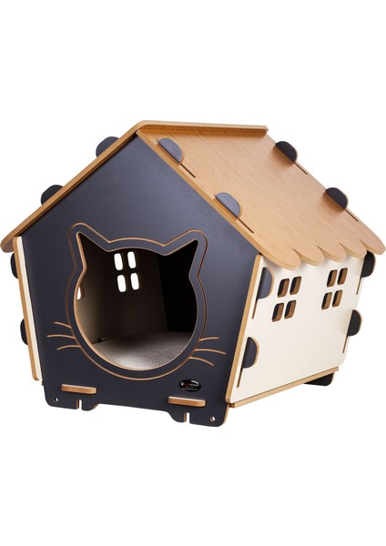 Patihomes Xl Kedi Evi Pencereli- Kedi Kulübesi Siyah fiyatları