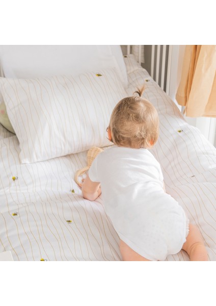Happy Bee 100% Pamuk Saten, Nakışlı Bebek Nevresim Takımı fiyatları