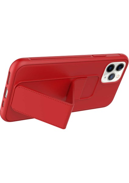 Apple iPhone 11 Pro Max Kılıf Qstand Kapak-Mürdüm