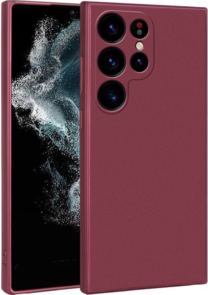 ZORE Galaxy S23 Ultra Kılıf Premier Silikon Kapak-Mürdüm