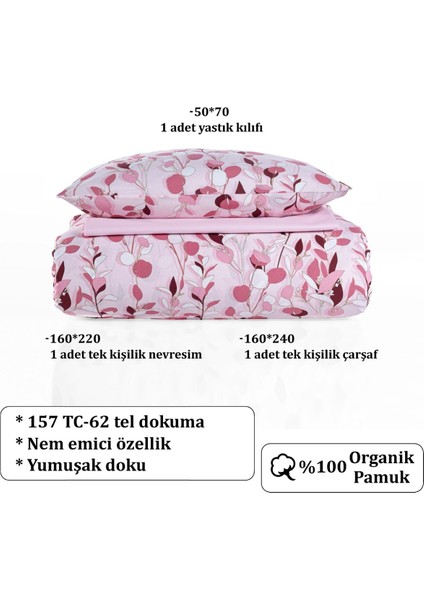 Danny Pembe Tek Kişilik Nevresim Takımı 160 x 220 cm