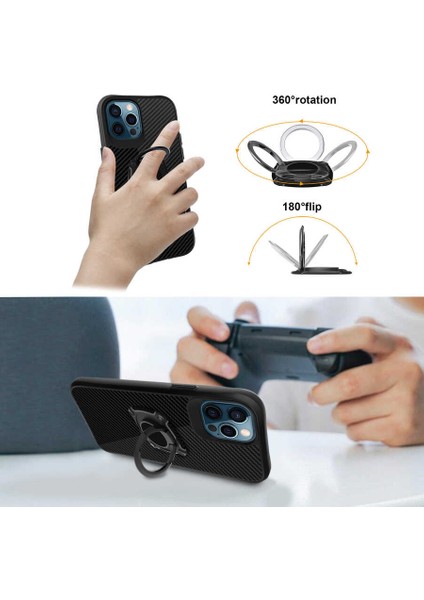 Apple iPhone 12 Pro Max Uyumlu Timo Kapak-Siyah