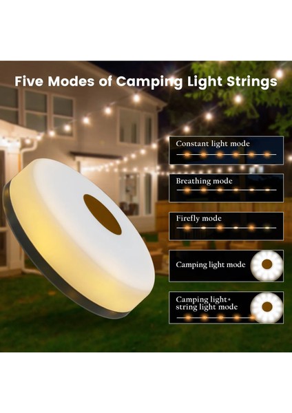 Dlc Kamp LED Aydınlatma Askılı Şarjlı 10 Metre Şerit Led'li