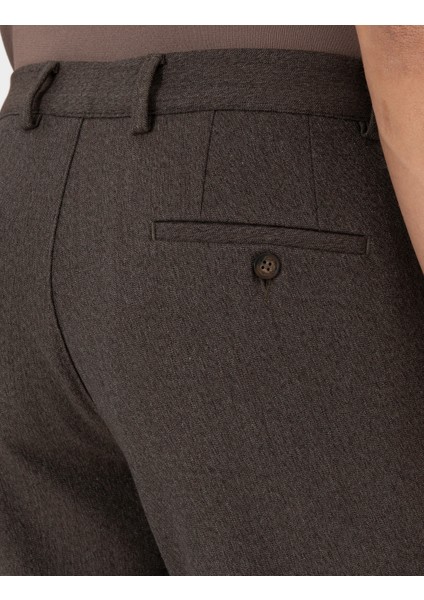 Erkek Kahverengi Slim Fit Kumaş Pantolon 50292959-VR029