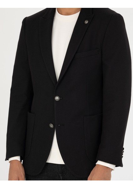 Erkek Siyah Ekstra Slim Fit Blazer Ceket 50274202-VR046