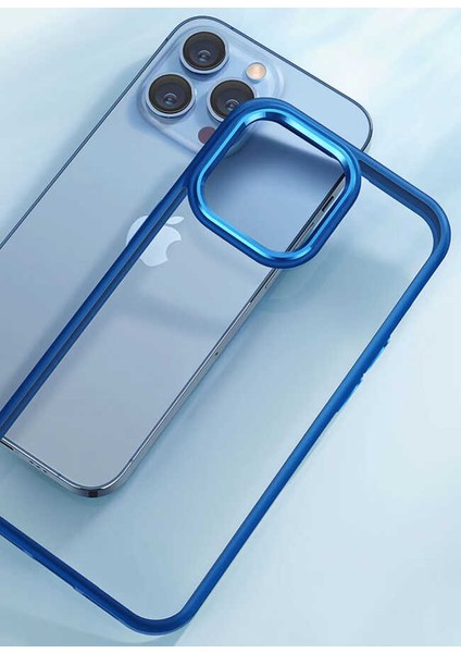 Apple iPhone 12 Pro Max Kılıf Krom Kapak-Lila