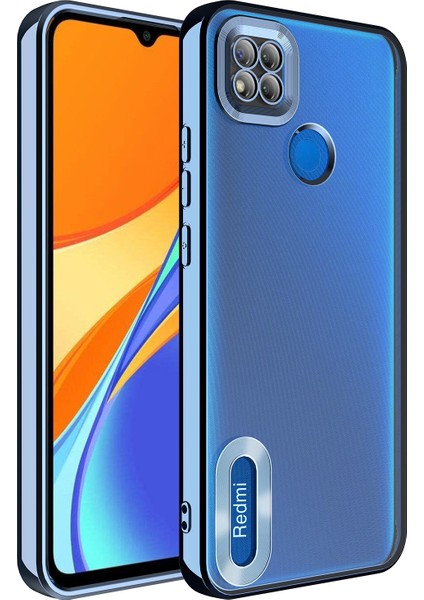 Xiaomi Redmi 9c Kılıf Kamera Korumalı Logo Gösteren Omega Kapak-Sierra Mavi