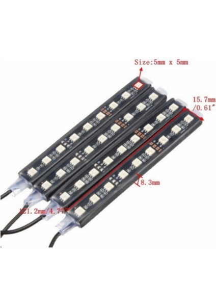 Ayak Altı 12 Led Araç Içi Sese Duyarlı Rgb Led Kumandalı modelleri