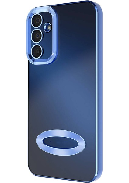 Galaxy A25 Kılıf Kamera Korumalı Logo Gösteren Omega Kapak-Gümüş modelleri