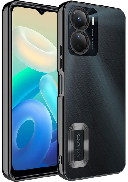 Vivo Y16 Kılıf Kamera Korumalı Logo Gösteren Omega Kapak-Siyah