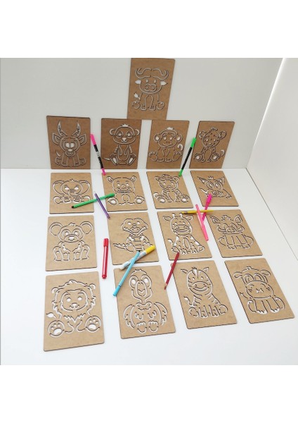 Montessori Yaban Hayvanları Çizgi Egzersizi Seti - 3-6 Yaş Ince Motor Becerileri Geliştirici Oyuncak