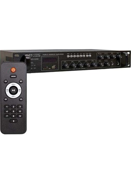 Magıcvoıce MV-540 100 Watt Usb/sd/uk Bluetooth 2 Mik Mute Girişli 5 Zone Hat Trafolu Anfi