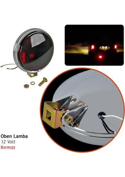 Oben Büyük Kırmızı Camlı Stop Lamba