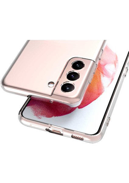 Galaxy S22 Plus Kılıf Kamera Korumalı Süper Silikon Kapak-Renksiz