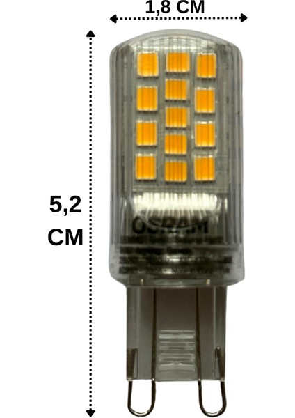 4W (40W) 2700K (Sarı Işık) G9 Duylu Dim Edilebilir Led Kapsül Ampul (3 Adet)