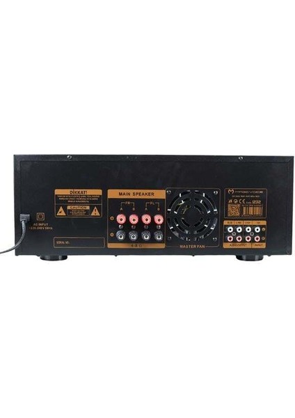 Magıcvoıce MV-1232 2*80W Usb/sd Bt Uk-Balans 4 Mik Giriş-4 Hop Çıkışlı Stereo Trafosuz Mıxer Küp Anfi