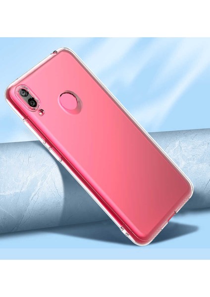 Huawei Y7 Prime 2019 Kılıf Kamera Korumalı Süper Silikon Kapak-Renksiz