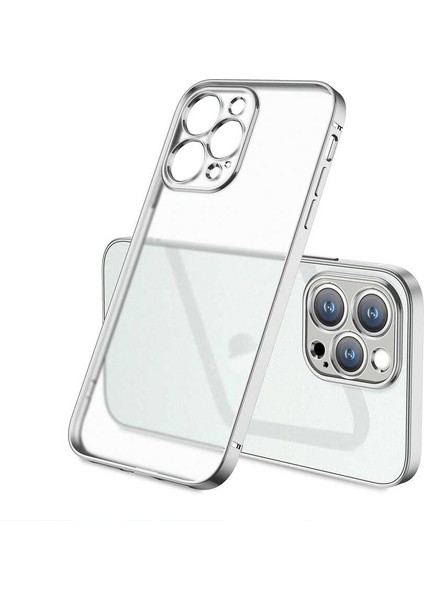Apple iPhone 12 Pro Max Kılıf Mat Gbox Kapak-Gümüş