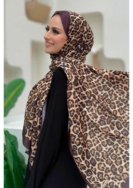 Leopar Desenli Şal 2067 Mürdüm fiyatları
