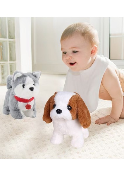 15CM Çocuk Oyuncak Köpek Yürürken Havlar, Elektrikli Peluş Köpek Yavrusu Simülasyonu Ses Çıkarabilir, Erkek ve Kız Çocukları Için Evcil Köpek (Yurt Dışından)
