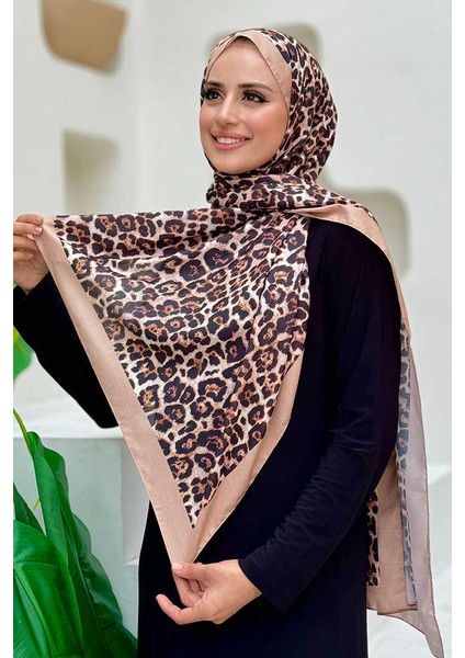 Leopar Desenli Şal 2067 Taba
