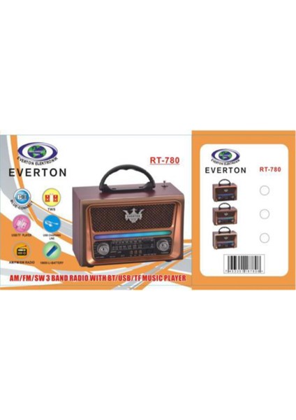 Everton RT-780 Bluetooth-Usb-Sd-Fm Nostaljik Radyo