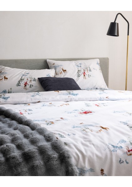 Neiger Tek Kişilik Pamuk Flanel Nevresim Takımı - Beyaz fiyatları