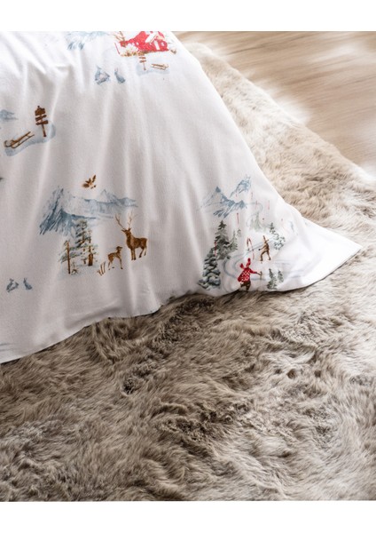 Neiger Tek Kişilik Pamuk Flanel Nevresim Takımı - Beyaz fırsatları