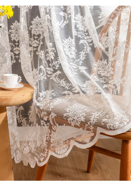 Kullanıma Hazır Damaks Desen (1x2.5) Orta Pile Tül Perde fiyatları