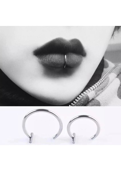 Dudak Sıkıştırma Fake Septum Piercing